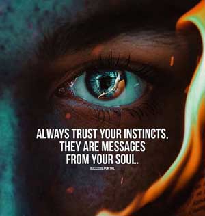 Un-cited quote: Always trust your instincts, they are messages from your soul.