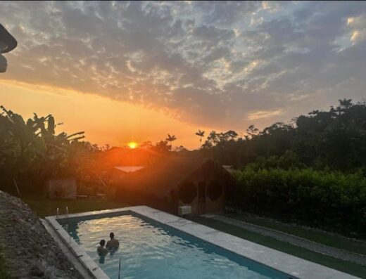 Sunset view at Awakenings Ayahuasca Retreat in Santo Domingo, Ecuador